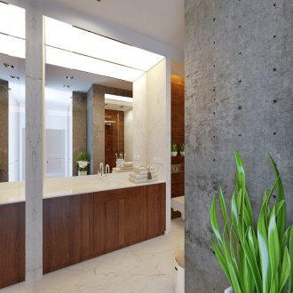 Betonkitt im Innenraum des Badezimmers