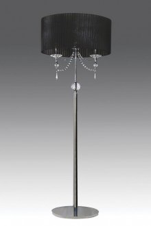 Подова лампа с черен абажур