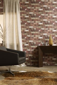 Тапет под тухла в интериора на хола в модерен стил