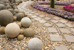 Beautiful unusual pavement on the site