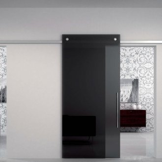 Черна плъзгаща се врата за баня