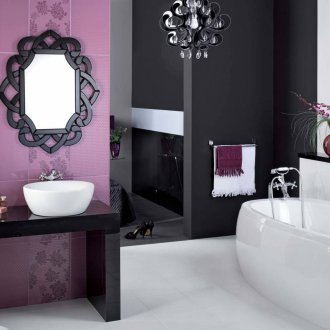 Завеси в кафе стил в банята