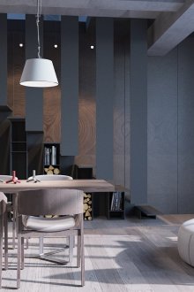 Кръгъл диван в голяма кухня