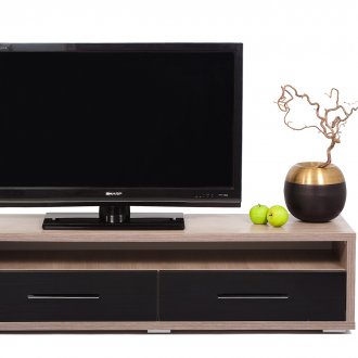 Кафяво-черна стойка за телевизор