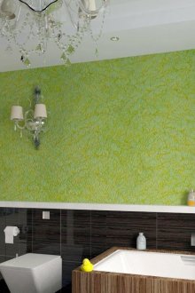 Stucco hiasan hijau di bilik mandi