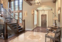 Ceramic tile in the hallway of the house