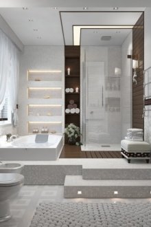 Стилен душ в стилната баня