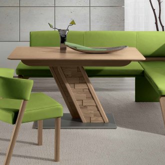 Brown-green upholstered furniture in the kitchen