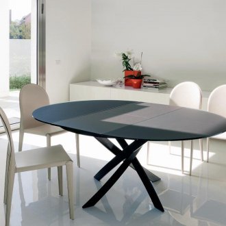 Solid wood oval table