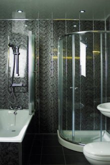 Вълнен килим със син модел