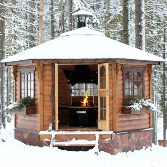 Беседка с барбекю