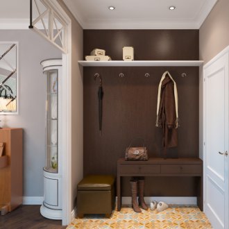 Langsir coklat di dalam bilik tidur