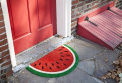 Watermelon-shaped door mat