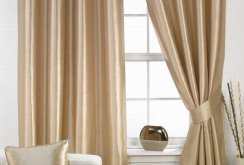 Satin curtains to the bedroom