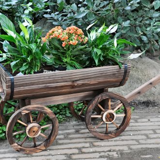 Градинска саксия за цветя от дърво