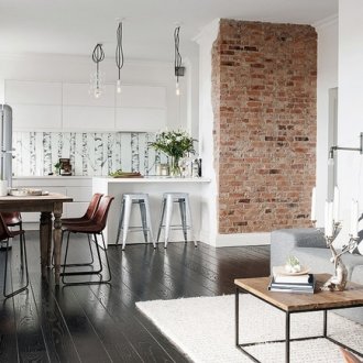 Тухла в скандинавски интериор