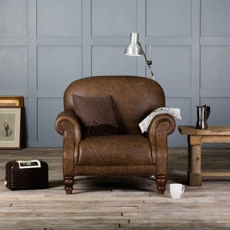 Кожен стол на резбовани крака