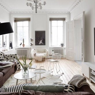 Solid wood table in Scandinavian style