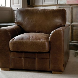 Кожен фотьойл с бял шев