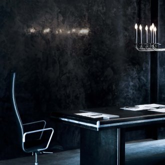 Стоманен полилей със свещи