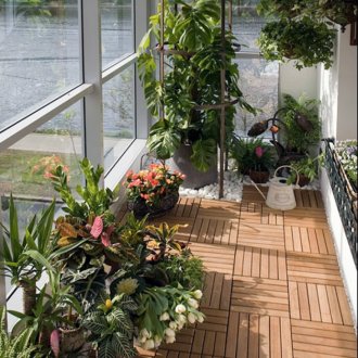 Градина на остъклен балкон