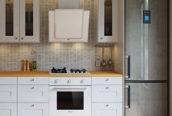 White inclined cooker hood