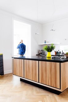 Cocina sin armarios superiores
