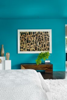 Цвят на тапета тюркоаз в спалнята