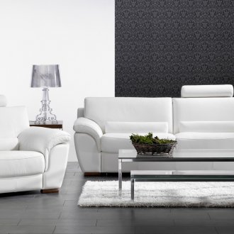 Бял кожен диван