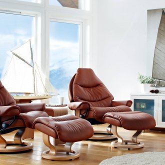 브라운 가죽 안락의자