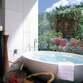 Foto azulejo con flores