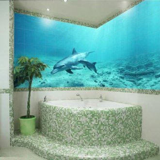 Маслинови тапети в банята