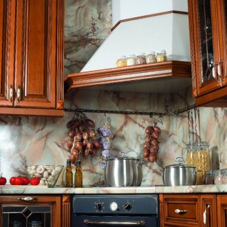 Ъглова кухненска качулка с MDF фасада