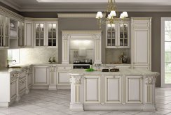 Dapur putih dalam gaya klasik