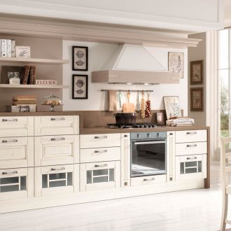 Cocina clásica sin armarios colgantes.