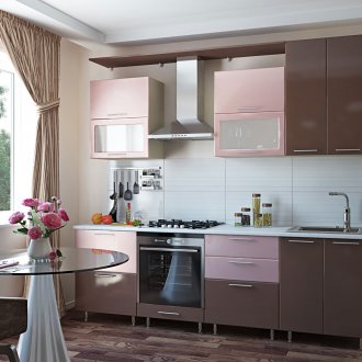Розова права кухня
