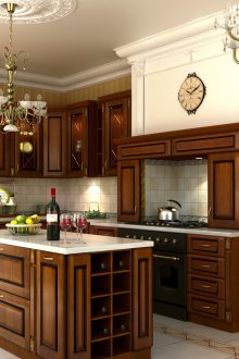 Кухня от масивно дърво в класически стил