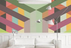 Abstract illustration on the wall in the interior of the apartment