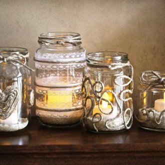 Декор за свещи от панделка