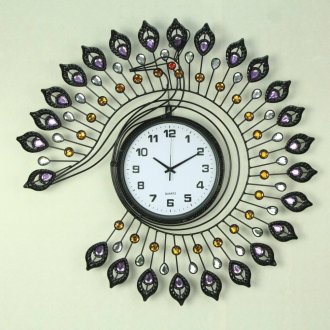 Clock decor with rhinestones