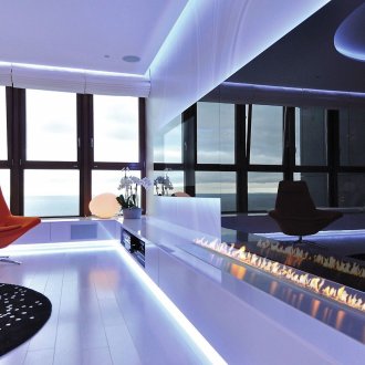 Био камина във футуристичен стил