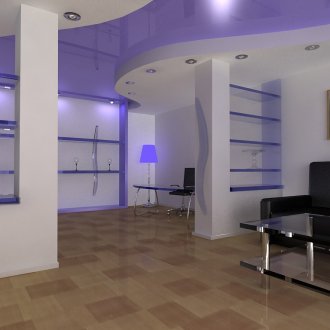 Комбиниран таван в интериора на хола