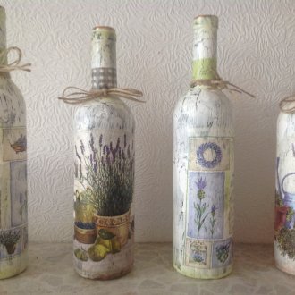 Декор за бутилка в Прованс