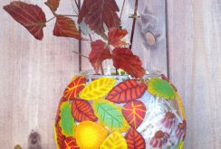 Autumn decor vases applique