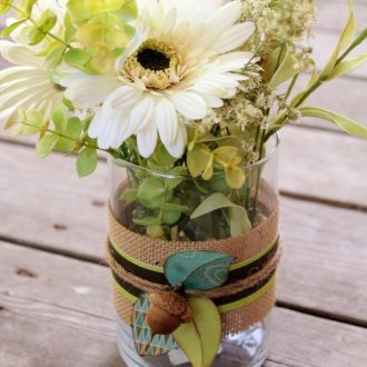 Burlap Vase Decor