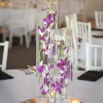 Transparent vase in the interior decoration