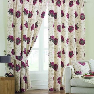 Завеси с хризантеми