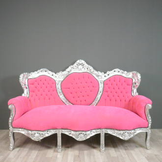 Резбован розов диван