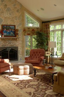 Дизайн на всекидневна в стила на страната