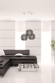 Модерен черно-бял дизайн на хол